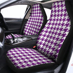 Purple And White Houndstooth Print Universal Fit Car Seat Covers