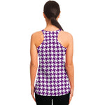 Purple And White Houndstooth Print Women's Racerback Tank Top