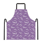 Purple And White Lavender Pattern Print Apron