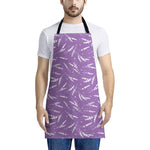 Purple And White Lavender Pattern Print Apron