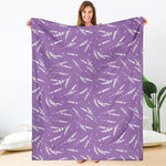 Purple And White Lavender Pattern Print Blanket