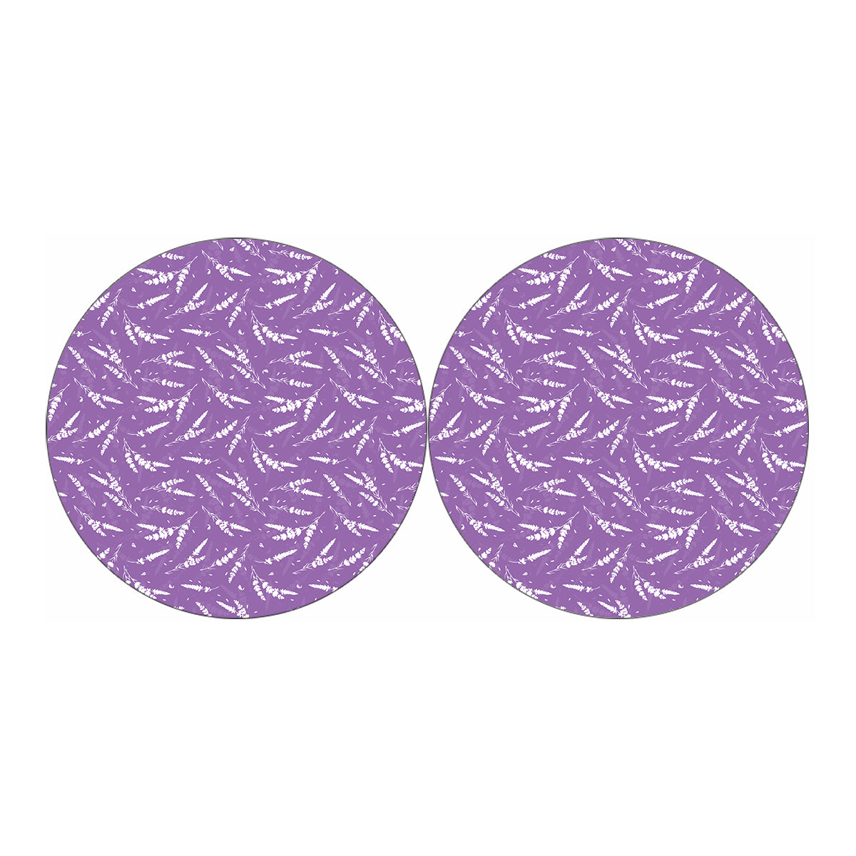 Purple And White Lavender Pattern Print Car Coasters