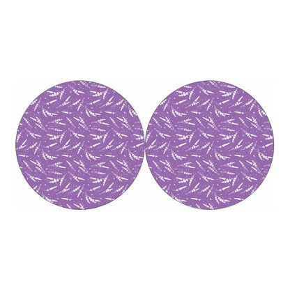 Purple And White Lavender Pattern Print Car Coasters