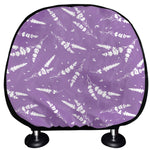 Purple And White Lavender Pattern Print Car Headrest Covers