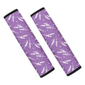 Purple And White Lavender Pattern Print Car Seat Belt Covers