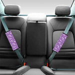 Purple And White Lavender Pattern Print Car Seat Belt Covers