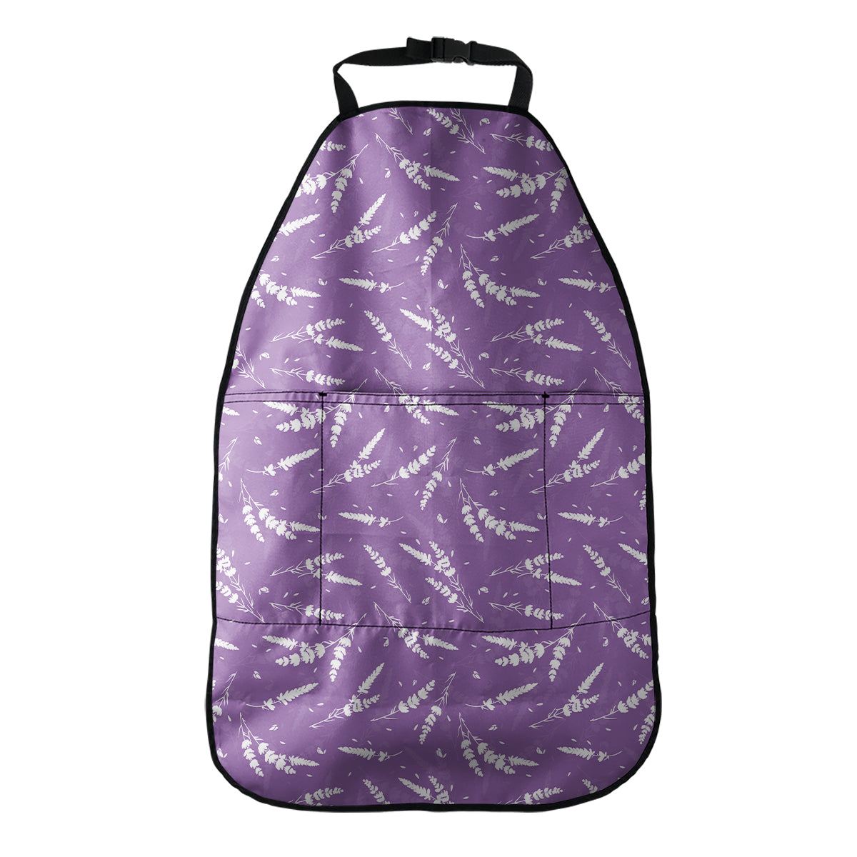 Purple And White Lavender Pattern Print Car Seat Organizers