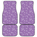 Purple And White Lavender Pattern Print Front and Back Car Floor Mats
