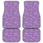 Purple And White Lavender Pattern Print Front and Back Car Floor Mats