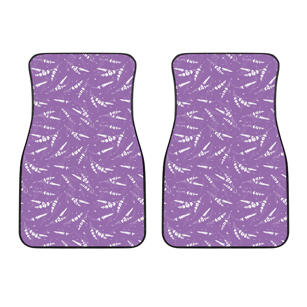 Purple And White Lavender Pattern Print Front Car Floor Mats