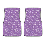 Purple And White Lavender Pattern Print Front Car Floor Mats