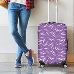 Purple And White Lavender Pattern Print Luggage Cover