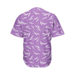 Purple And White Lavender Pattern Print Men's Baseball Jersey