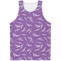 Purple And White Lavender Pattern Print Men's Tank Top