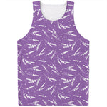 Purple And White Lavender Pattern Print Men's Tank Top