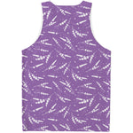 Purple And White Lavender Pattern Print Men's Tank Top