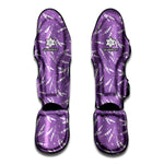 Purple And White Lavender Pattern Print Muay Thai Shin Guard