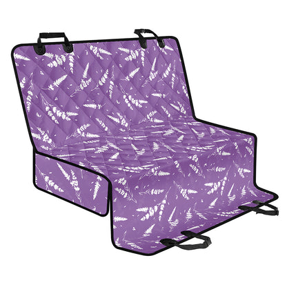 Purple And White Lavender Pattern Print Pet Car Back Seat Cover