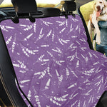 Purple And White Lavender Pattern Print Pet Car Back Seat Cover