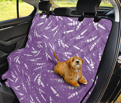 Purple And White Lavender Pattern Print Pet Car Back Seat Cover