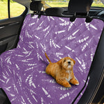 Purple And White Lavender Pattern Print Pet Car Back Seat Cover