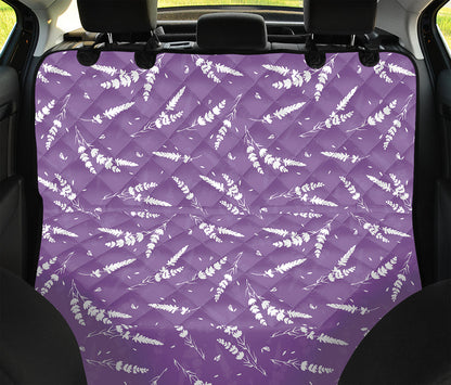Purple And White Lavender Pattern Print Pet Car Back Seat Cover
