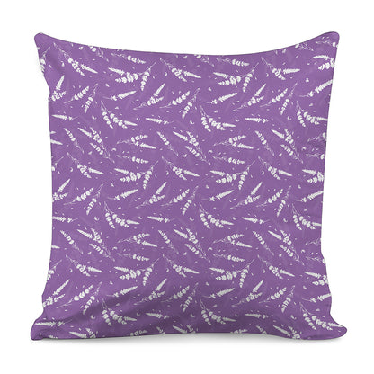 Purple And White Lavender Pattern Print Pillow Cover