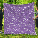Purple And White Lavender Pattern Print Quilt
