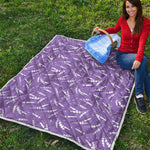Purple And White Lavender Pattern Print Quilt