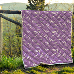 Purple And White Lavender Pattern Print Quilt