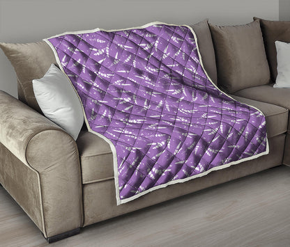 Purple And White Lavender Pattern Print Quilt