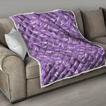 Purple And White Lavender Pattern Print Quilt