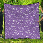 Purple And White Lavender Pattern Print Quilt
