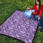 Purple And White Lavender Pattern Print Quilt