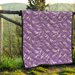 Purple And White Lavender Pattern Print Quilt