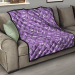 Purple And White Lavender Pattern Print Quilt