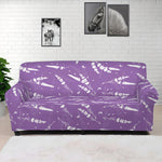 Purple And White Lavender Pattern Print Sofa Cover
