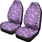 Purple And White Lavender Pattern Print Universal Fit Car Seat Covers