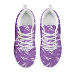 Purple And White Lavender Pattern Print White Sneakers