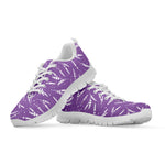 Purple And White Lavender Pattern Print White Sneakers