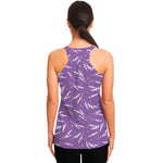 Purple And White Lavender Pattern Print Women's Racerback Tank Top