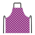Purple And White Polka Dot Pattern Print Apron