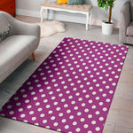 Purple And White Polka Dot Pattern Print Area Rug