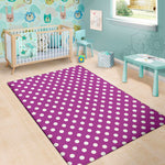 Purple And White Polka Dot Pattern Print Area Rug