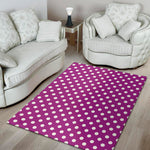 Purple And White Polka Dot Pattern Print Area Rug