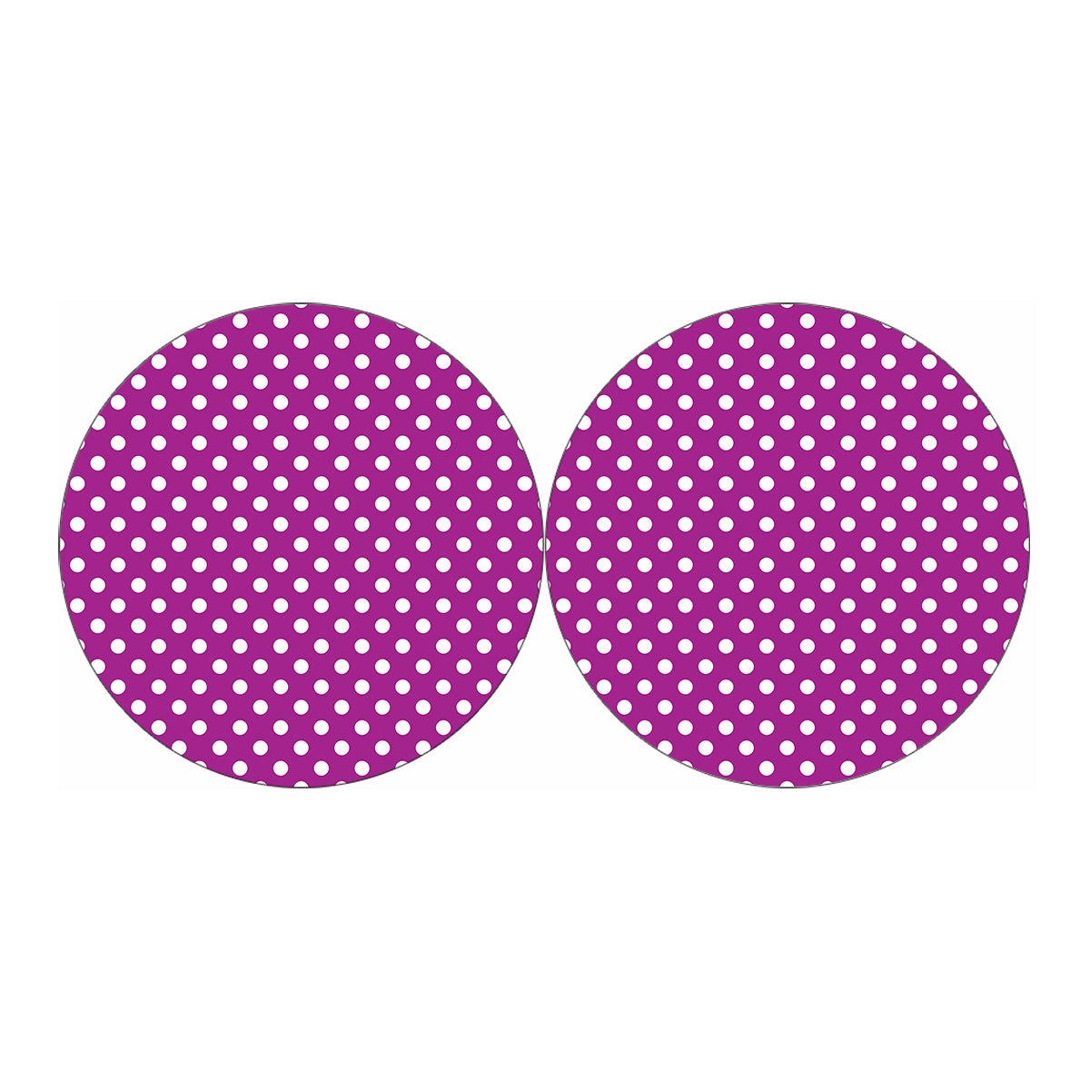 Purple And White Polka Dot Pattern Print Car Coasters