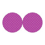 Purple And White Polka Dot Pattern Print Car Coasters
