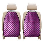 Purple And White Polka Dot Pattern Print Car Seat Organizers