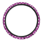 Purple And White Polka Dot Pattern Print Car Steering Wheel Cover