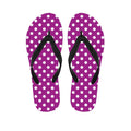 Purple And White Polka Dot Pattern Print Flip Flops